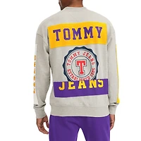 Men's Tommy Jeans Gray Los Angeles Lakers James Patch Pullover Sweatshirt
