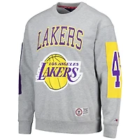 Men's Tommy Jeans Heather Gray Los Angeles Lakers Hayes Crew Neck Pullover Sweatshirt