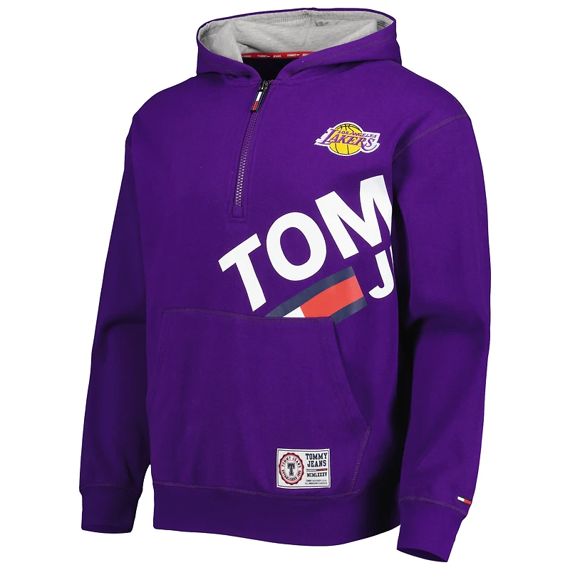 Sweat à capuche demi-zip Bernard Los Angeles Lakers Tommy Jeans pour homme violet
