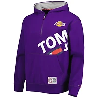 Sweat à capuche demi-zip Bernard Los Angeles Lakers Tommy Jeans pour homme violet