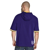 Men's Tommy Jeans Purple Los Angeles Lakers Paul French Terry Short Sleeve Pullover Hoodie