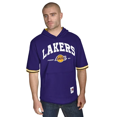 Men's Tommy Jeans Purple Los Angeles Lakers Paul French Terry Short Sleeve Pullover Hoodie