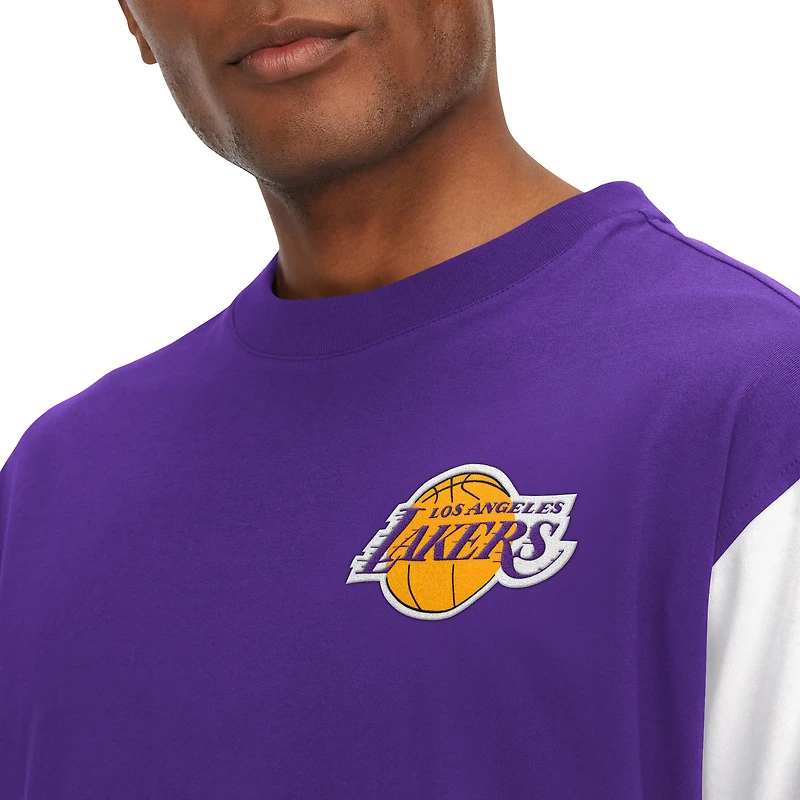 Men's Tommy Jeans Purple Los Angeles Lakers Richie Color Block Long Sleeve T-Shirt