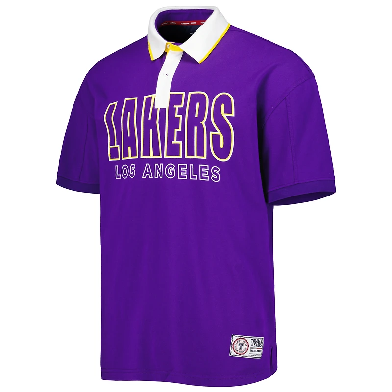 Men's Tommy Jeans Purple Los Angeles Lakers Stanley Pique Polo