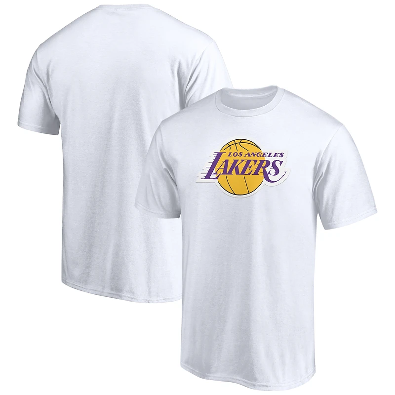 T-shirt blanc pour homme avec logo principal des Los Angeles Lakers