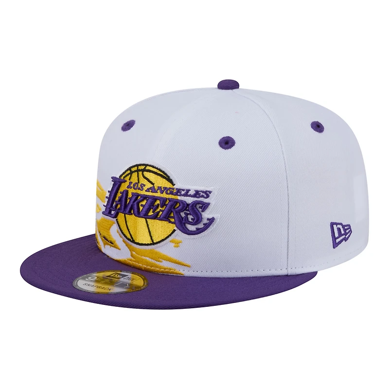 New Era White/Purple Los Angeles Lakers Swept 9FIFTY Snapback Hat