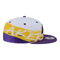Casquette New Era blanche et violette Los Angeles Lakers Swept 9FIFTY Snapback