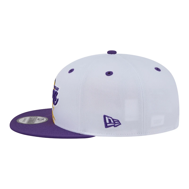 Casquette New Era blanche et violette Los Angeles Lakers Swept 9FIFTY Snapback