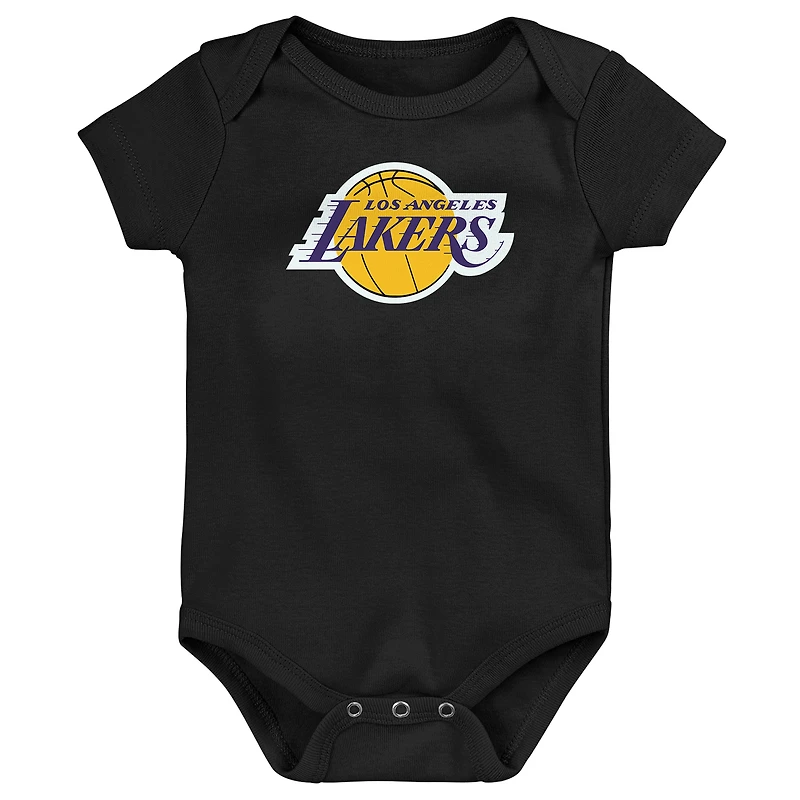 Newborn Outerstuff  Black Los Angeles Lakers Primary Logo Bodysuit