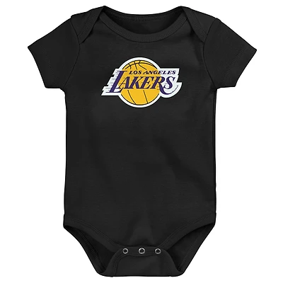 Newborn Outerstuff  Black Los Angeles Lakers Primary Logo Bodysuit