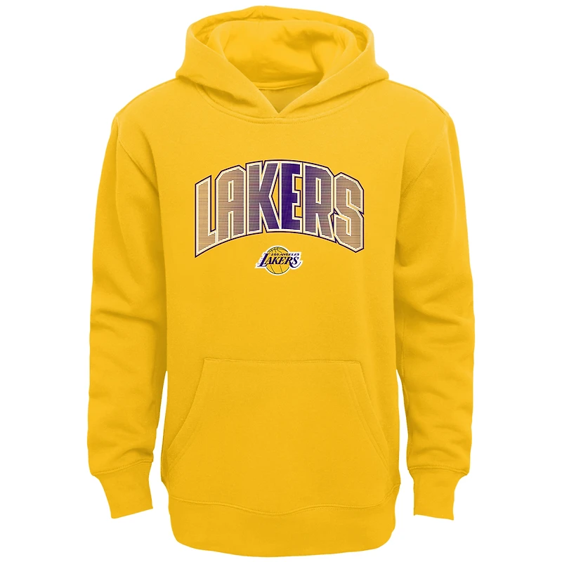 Preschool Gold/Heather Grey Los Angeles Lakers Double Up Pullover Hoodie & Pants Set