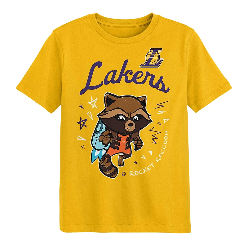 Ensemble de t-shirts deux pièces pour enfants d'âge préscolaire Los Angeles Lakers Gardiens la Galaxie