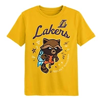 Ensemble de t-shirts deux pièces pour enfants d'âge préscolaire Los Angeles Lakers Gardiens la Galaxie