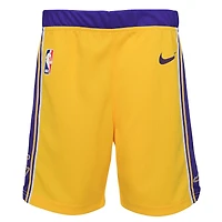 Short Nike doré pour enfants d'âge préscolaire, réplique emblématique des Lakers de Los Angeles