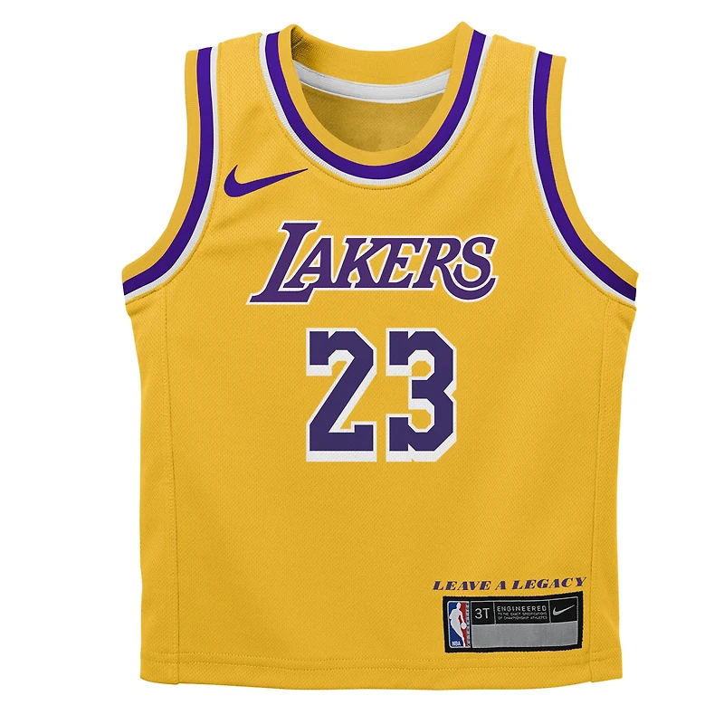 Preschool Nike LeBron James Gold Los Angeles Lakers Dri-FIT Swingman Player Jersey - Icon Edition