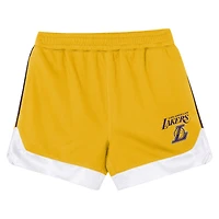 Ensemble t-shirt et short Outerstuff Gold Los Angeles Lakers Home Plate pour enfants d'âge préscolaire