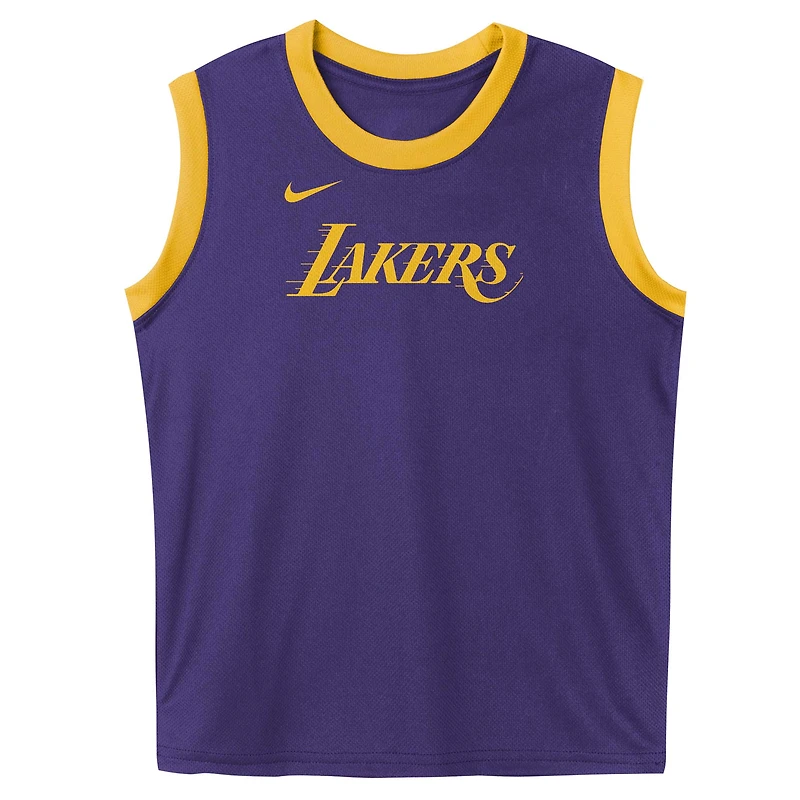 Ensemble débardeur et short en maille violet pour enfants d'âge préscolaire Los Angeles Lakers