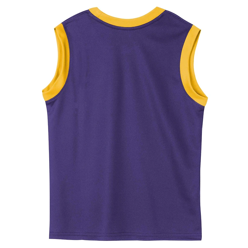 Ensemble débardeur et short en maille violet pour enfants d'âge préscolaire Los Angeles Lakers