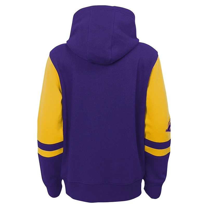 Sweat à capuche violet fermeture éclair intégrale pour enfants d'âge préscolaire Los Angeles Lakers Straight To The League