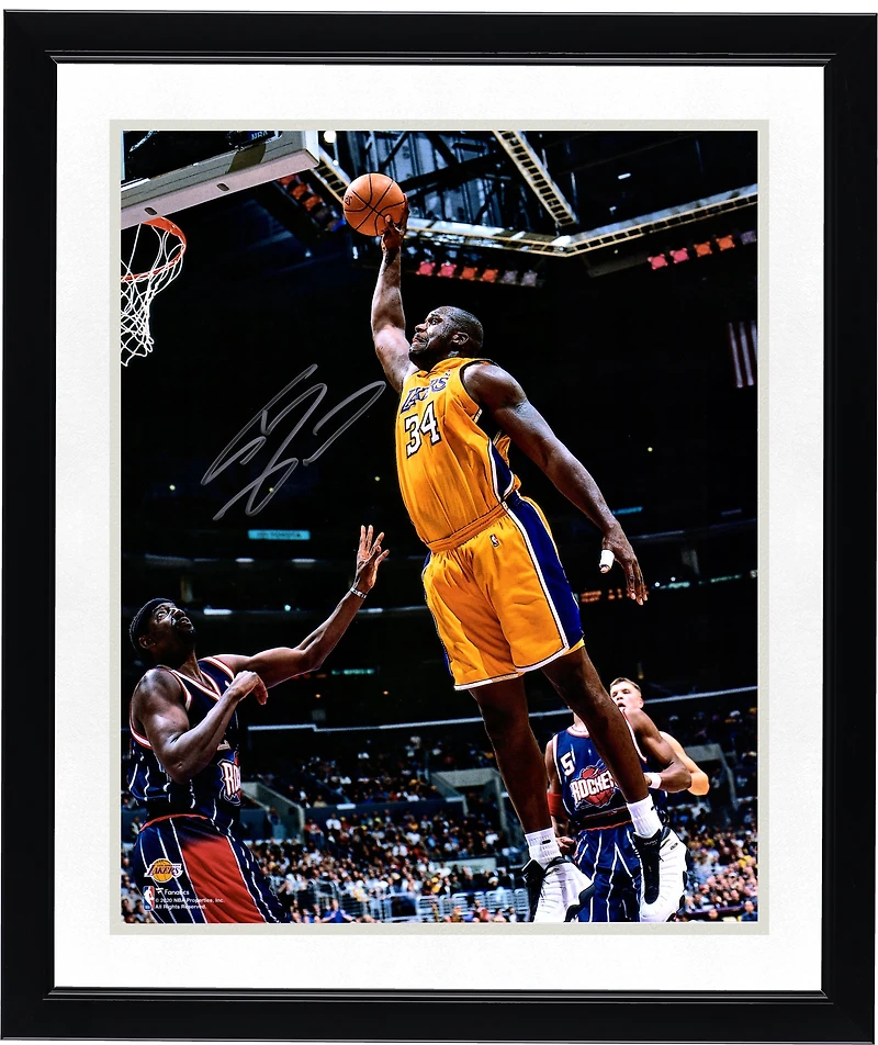 Shaquille O'Neal Los Angeles Lakers Autographed 16" x 20" Dunk vs. Houston Rockets Photograph