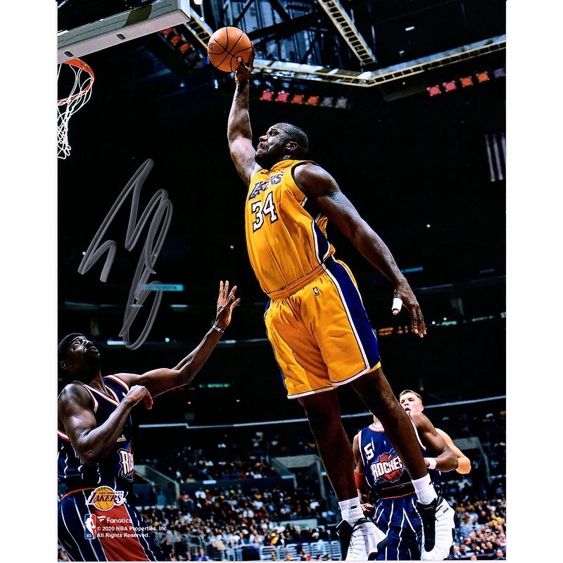Shaquille O'Neal Los Angeles Lakers Autographed 8" x 10" Dunk vs. Houston Rockets Photograph