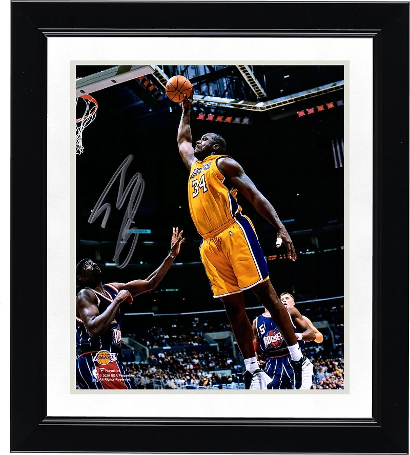 Shaquille O'Neal Los Angeles Lakers Autographed 8" x 10" Dunk vs. Houston Rockets Photograph