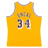 Shaquille O'Neal Los Angeles Lakers Autographed Gold Mitchell & Ness 1996-97 Swingman Jersey with "HOF 16" Inscription