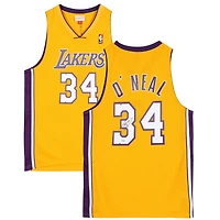 Shaquille O'Neal Los Angeles Lakers Autographed Gold Mitchell and Ness 1999-00 Harwood Classic Swingman Jersey