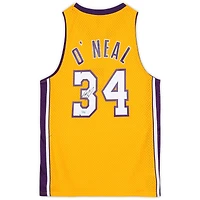 Maillot Swingman classique Harwood 1999-00 signé Mitchell et Ness par Shaquille O'Neal des Los Angeles Lakers