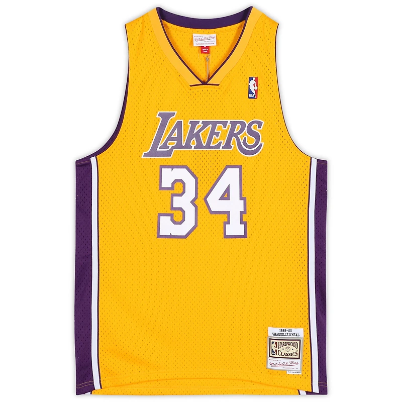 Maillot Swingman classique Harwood 1999-00 signé Mitchell et Ness par Shaquille O'Neal des Los Angeles Lakers