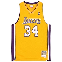 Maillot Swingman classique Harwood 1999-00 signé Mitchell et Ness par Shaquille O'Neal des Los Angeles Lakers