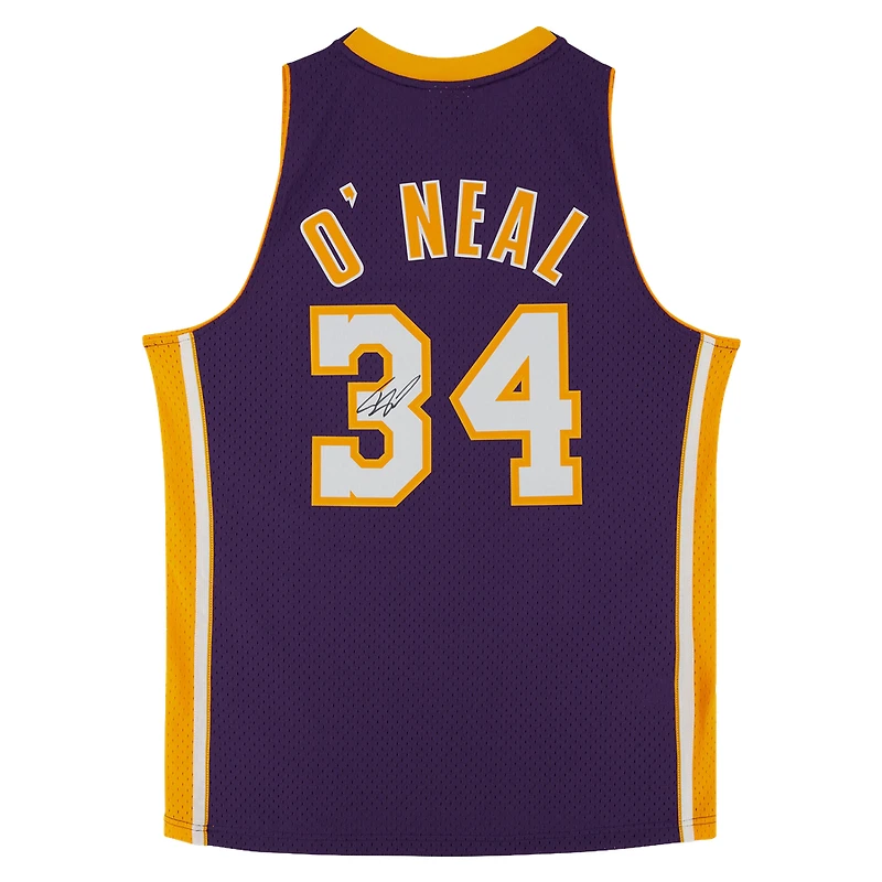 Maillot Swingman autographié par Shaquille O'Neal des Los Angeles Lakers Mitchell & Ness 1999-2000