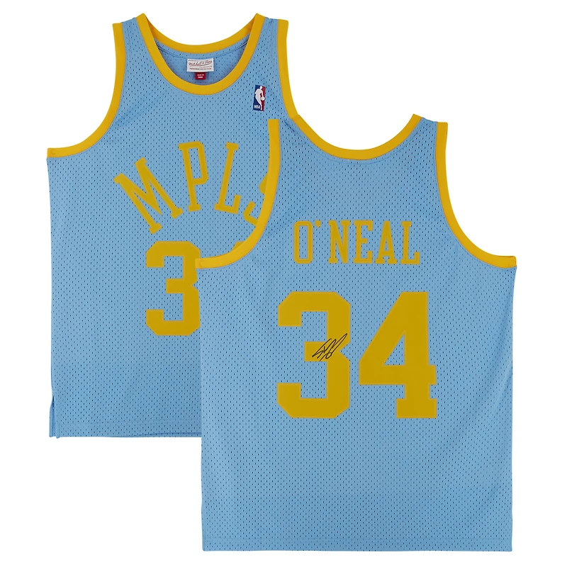 Maillot Swingman autographié par Shaquille O'Neal des Los Angeles Lakers Mitchell & Ness 2001-02