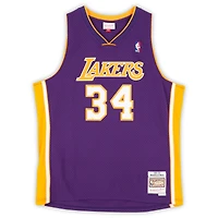 Shaquille O'Neal Los Angeles Lakers Autographed Purple Mitchell & Ness 1999-00 Swingman Jersey with "HOF 16" Inscription