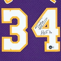 Shaquille O'Neal Los Angeles Lakers Autographed Purple Mitchell & Ness 1999-00 Swingman Jersey with "HOF 16" Inscription
