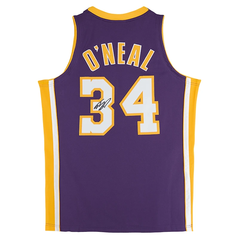Shaquille O'Neal Los Angeles Lakers Autographed Purple Mitchell & Ness 2001-02 Authentic Jersey with USA and Finals Patches 