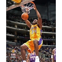 Shaquille O'Neal Los Angeles Lakers Unsigned Hardwood Classics Two-Handed Slam Photograph