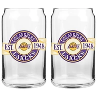 Le Sports Vault Los Angeles Lakers 16 oz. Ensemble de deux verres à canettes