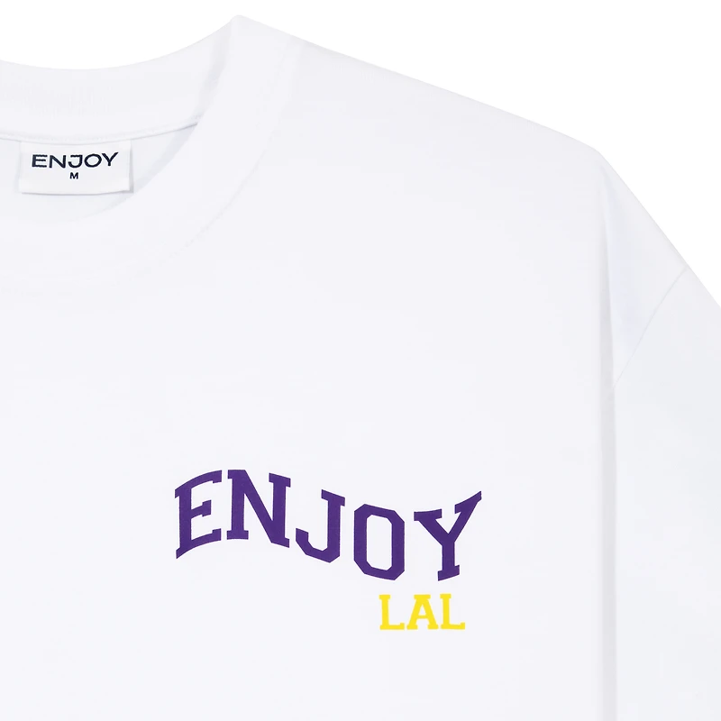 Unisex Enjoy Basketball x Los Angeles Lakers White Hoop Enthusiast Capsule Collection T-Shirt