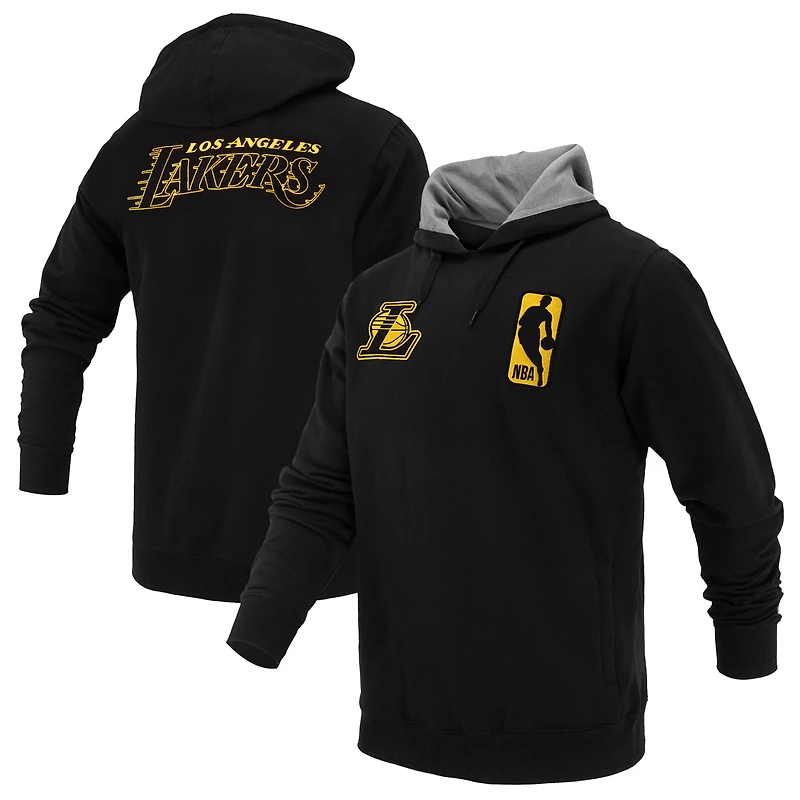 Unisex FISLL Black Los Angeles Lakers Logoman Shadow Collection Pullover Hoodie