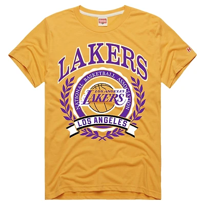 Unisex Homage  Gold Los Angeles Lakers Crest Tri-Blend T-Shirt