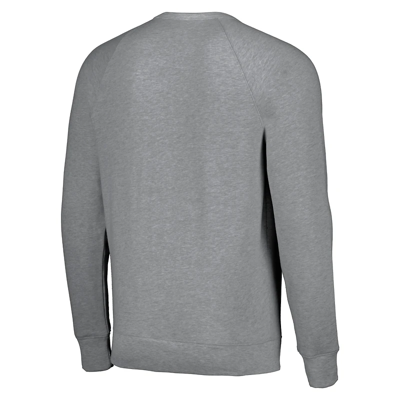 Sweat-shirt unisexe Hommage gris Los Angeles Lakers Holiday Raglan