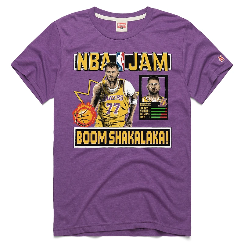 Unisex Homage Luka Dončić Purple Los Angeles Lakers NBA Jam Tri-Blend T-Shirt