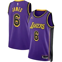 Unisexe Jordan Brand LeBron James Violet Los Angeles Lakers Swingman Jersey - Statement Edition