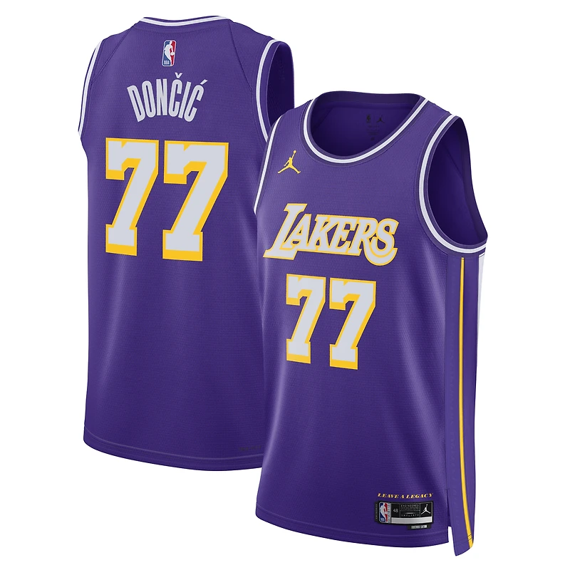 Unisex Jordan Brand Luka Dončić Purple Los Angeles Lakers Swingman Jersey - Statement Edition