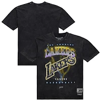 Unisex Mitchell & Ness Black Los Angeles Lakers Hardwood Classics Vintage Voltage Premium Heavyweight T-Shirt