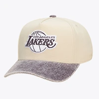 Unisex Mitchell & Ness Cream/Purple Los Angeles Lakers Faded Pro Snapback Hat