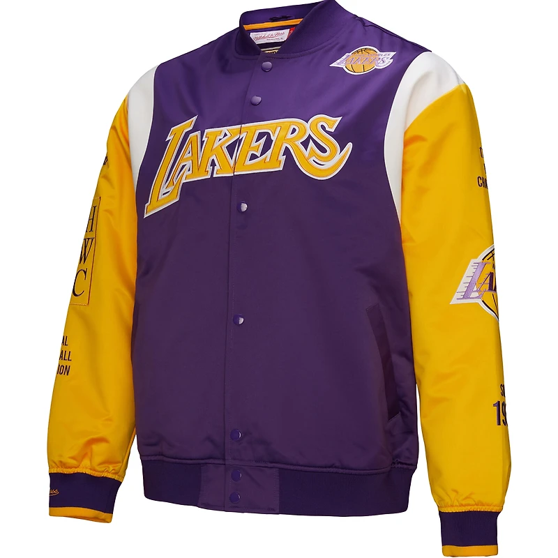 Unisex Mitchell & Ness Purple Los Angeles Lakers Vintage Team Origins Satin Full-Snap Jacket