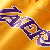 Unisex Mitchell & Ness Shaquille O'Neal Gold Los Angeles Lakers Hardwood Classics Name Number T-Shirt
