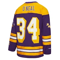 Unisex Mitchell & Ness Shaquille O'Neal Purple Los Angeles Lakers Maxxed Out Fashion Hockey Jersey